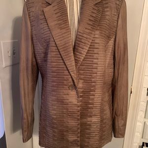 Erin London suede like neutral brown blazer. Large